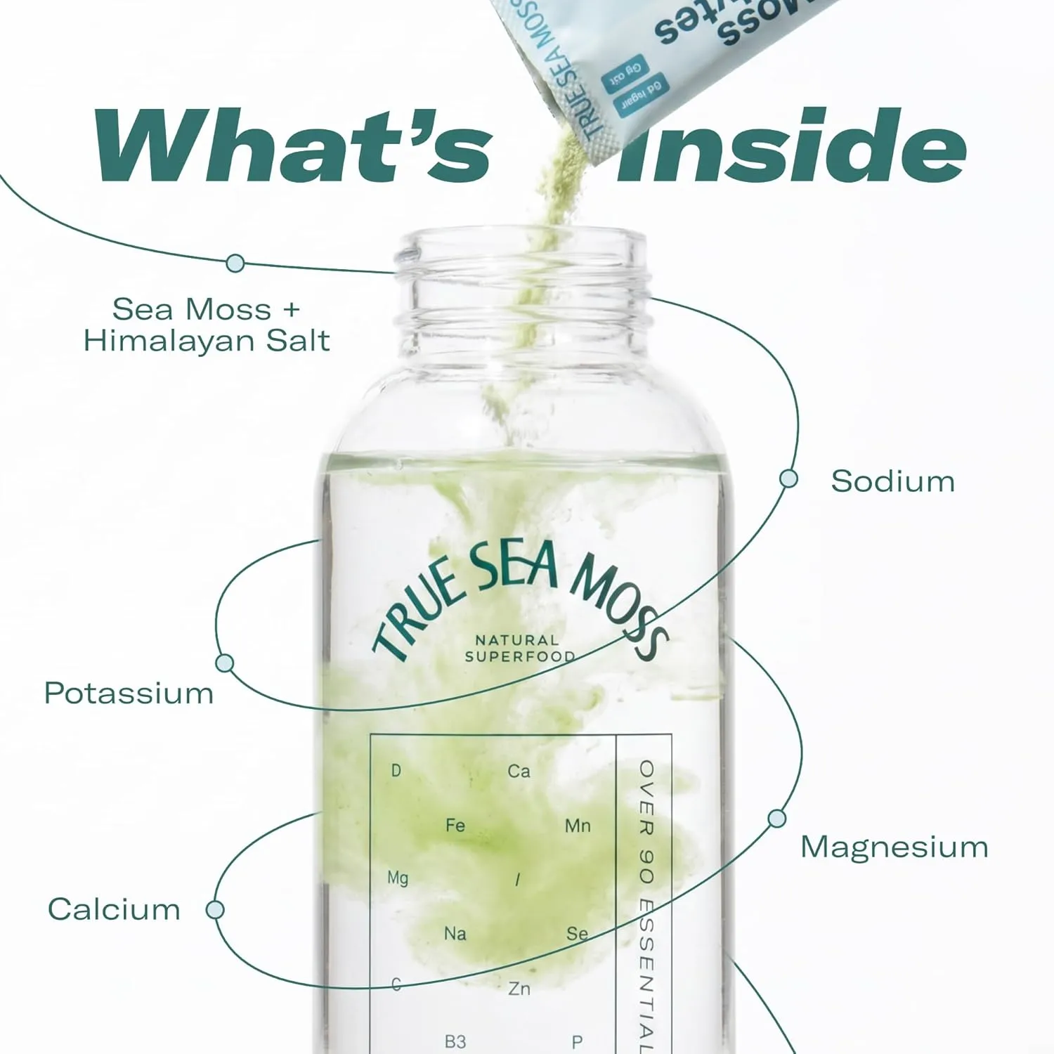 TrueSeaMoss Electrolytes Powder Packets – Made in USA from globally sourced ingredients – 15 Stickpacks – Hydration Powder with Sea Moss with Potassium – No Sugar Drinks – Lime & Lemon - Image 5