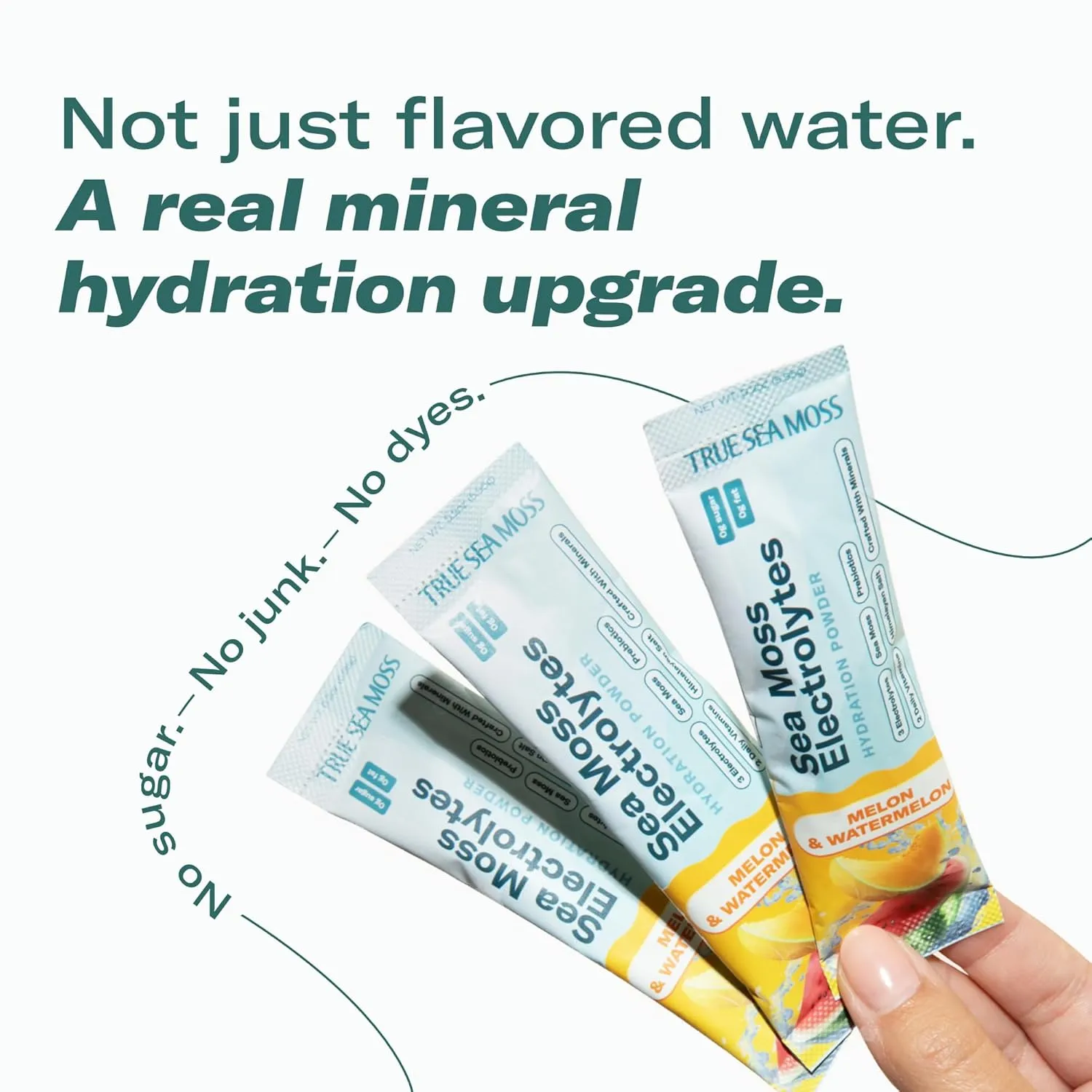 TrueSeaMoss Electrolytes Powder Packets – Made in USA from globally sourced ingredients – 15 Stickpacks – Hydration Powder with Sea Moss with Potassium – No Sugar Drinks – Melon & Watermelon - Image 4
