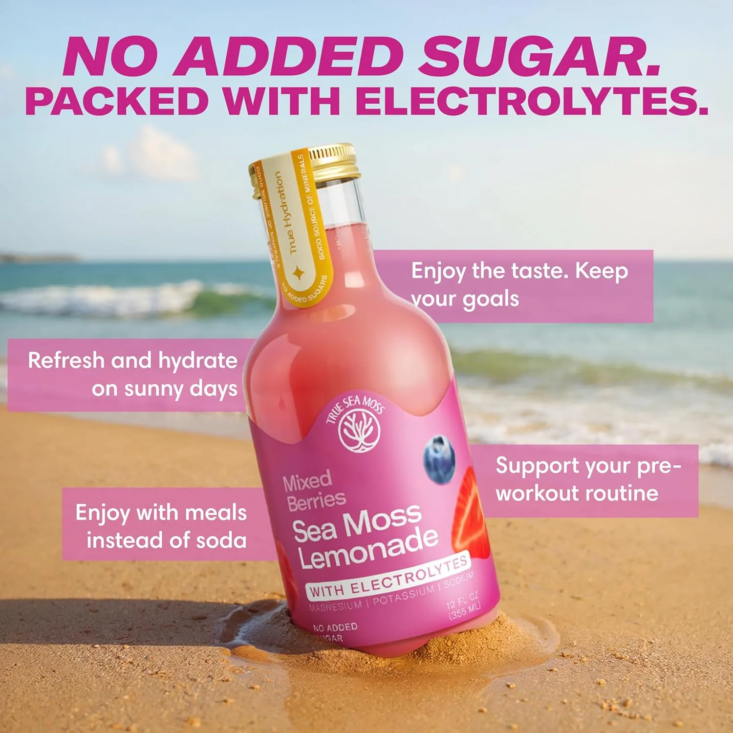 Lemonade - Berry Mix + Electrolytes - - Hydration Drink – 4 × 12 fl oz Bottles – Made in USA from globally sourced ingredients - Image 5