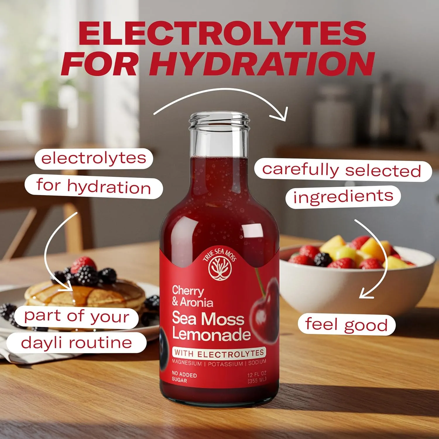 Lemonade - Cherry Aronia - Hydration Drink – 4 × 12 fl oz Bottles – Made in USA from globally sourced ingredients - Image 6