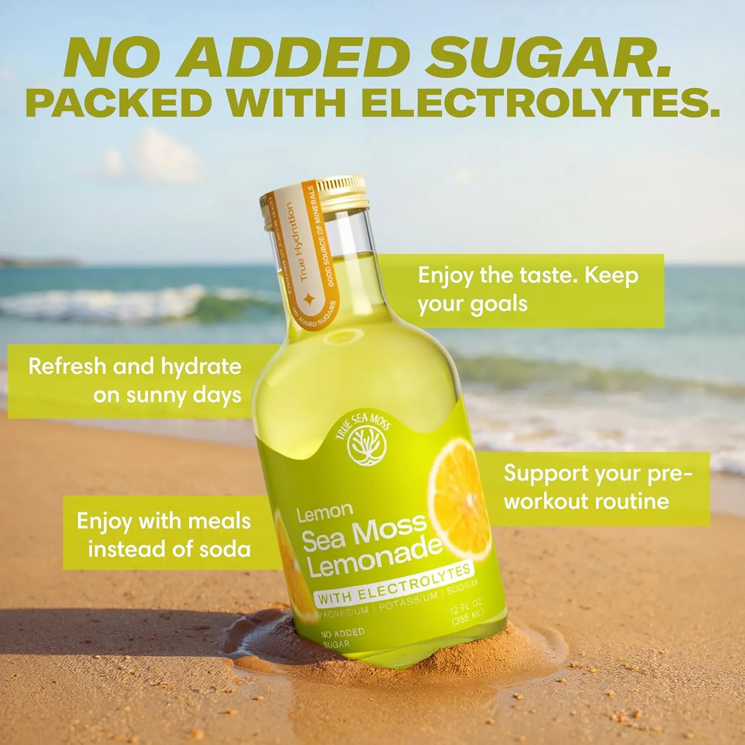 Lemonade - Lemon + Electrolytes - Hydration Drink – 4 × 12 fl oz Bottles – Made in USA from globally sourced ingredients - Image 4