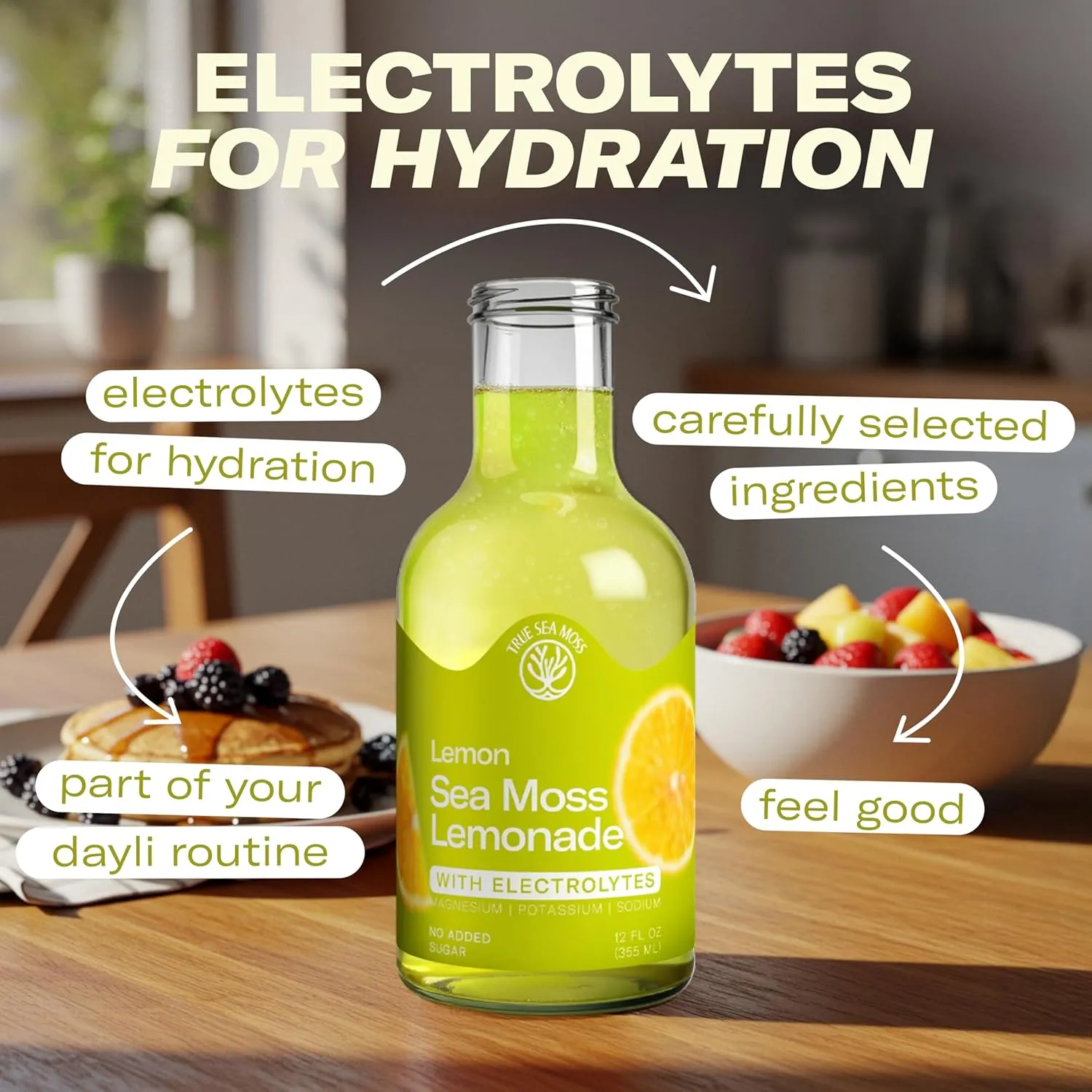 Lemonade - Lemon + Electrolytes - Hydration Drink – 4 × 12 fl oz Bottles – Made in USA from globally sourced ingredients - Image 5