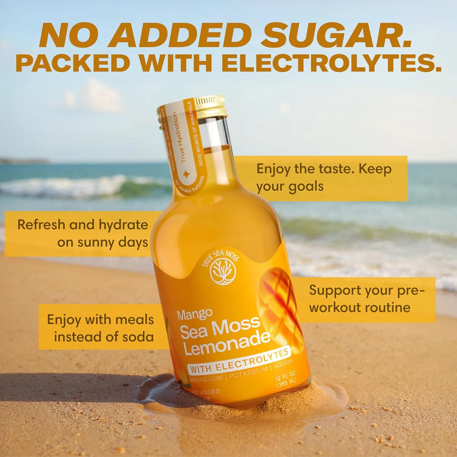 Lemonade - Mango + Electrolytes -Hydration Drink – 4 × 12 fl oz Bottles – Made in USA from globally sourced ingredients - Image 4