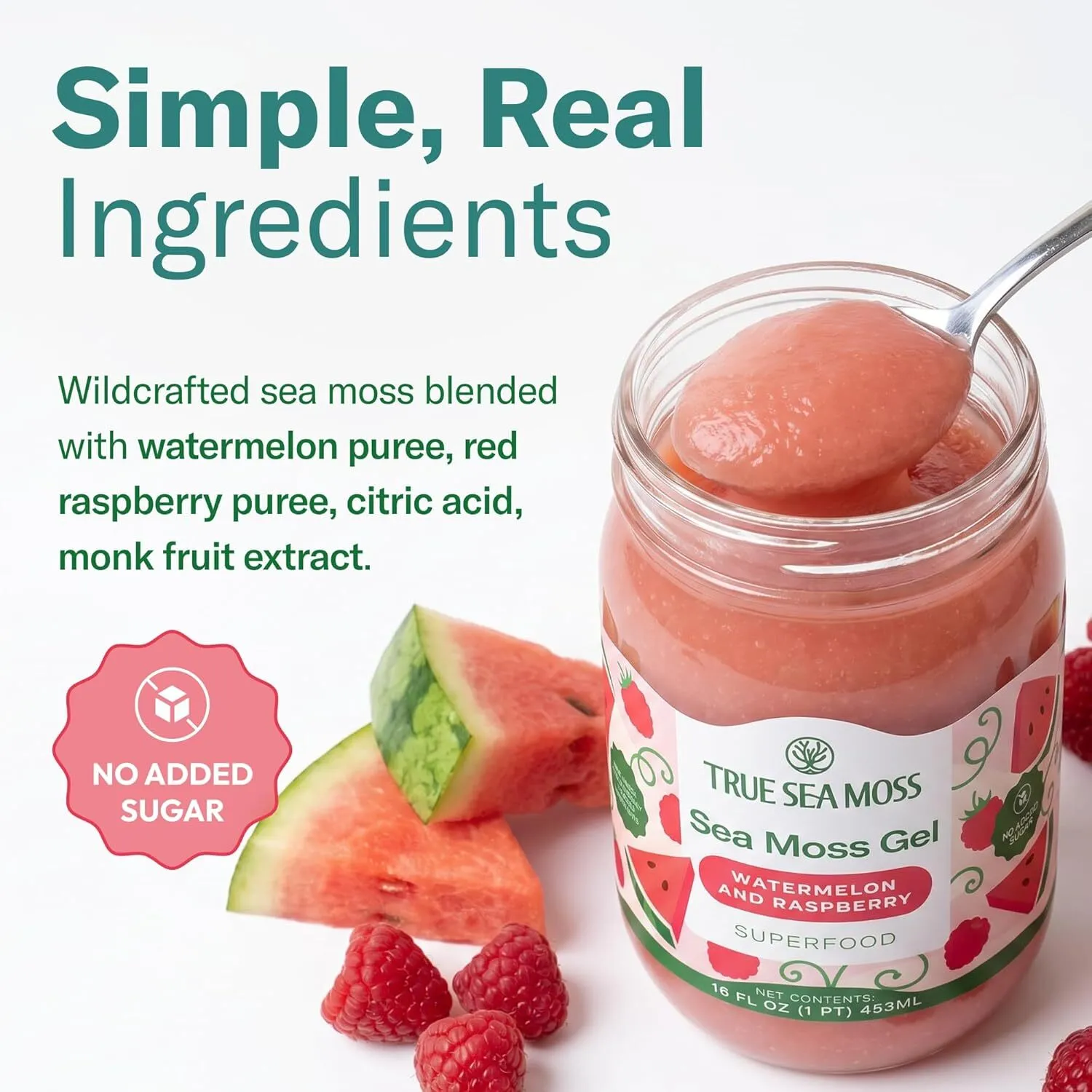 TrueSeaMoss Sea Moss Gel – Wildcrafted Seamoss with Fruits – Jams & Jellies – Watermelon/Raspberry, Pack of 1 - Image 3